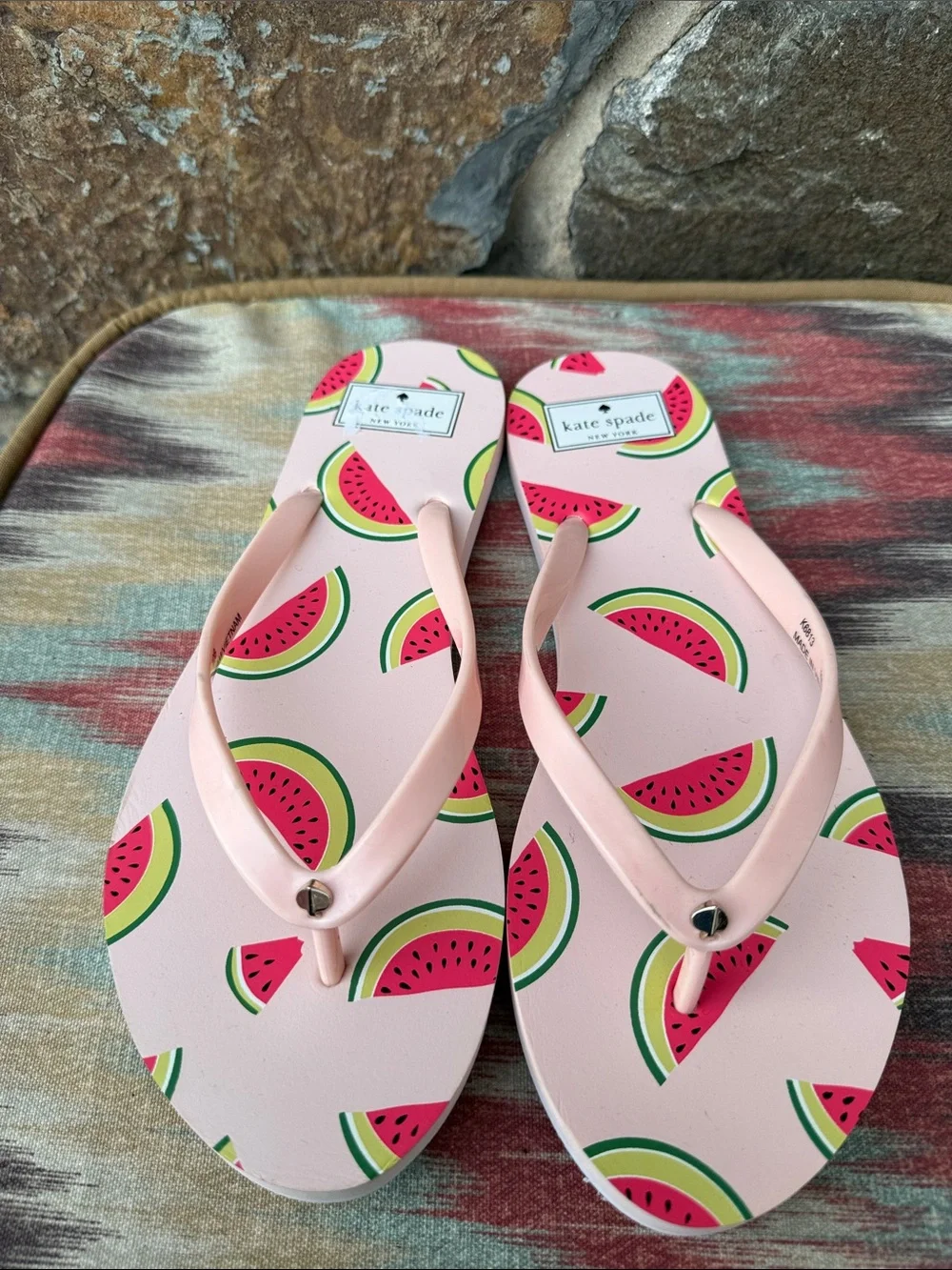 NEW Kate Spade New Fiji Watermelon Party/Pink Salt Flip Flops size 10